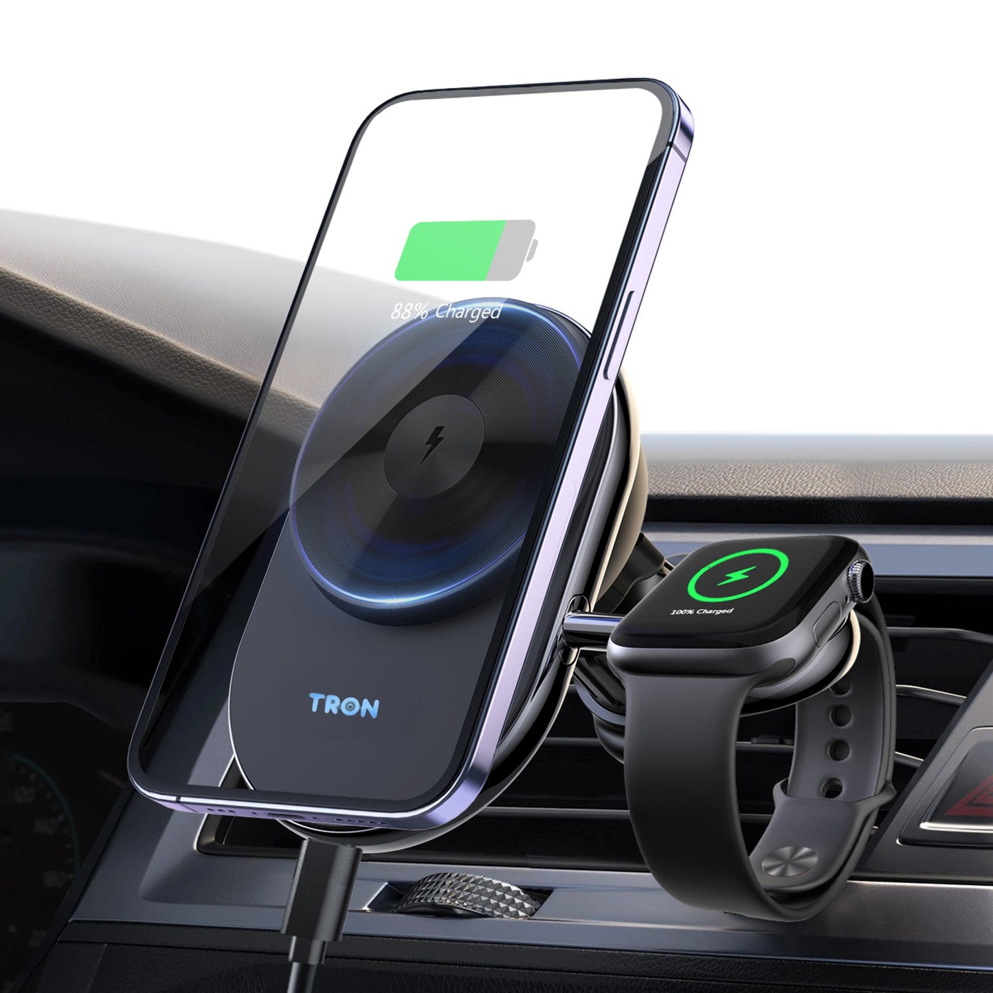 2 in 1 Wireless Car Charger For Apple Watch and iPhone-TR19