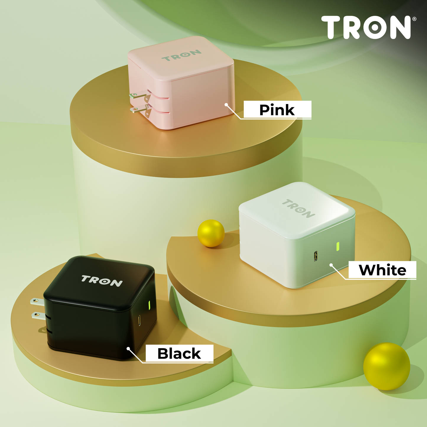 Travel Qi 25W Power Adapter, USB-C with LED Light, Pink-TR39
