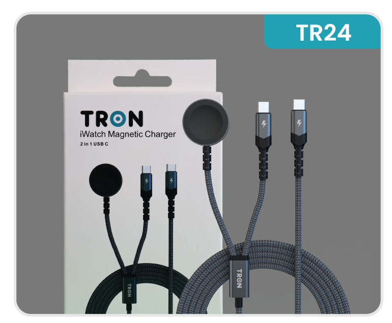2-in-1 USB-C to C & Apple Watch Charger Cable-TR24