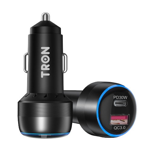 48W PD Car Charger, 2-Port USB-A + USB-C with LED Light-TR3