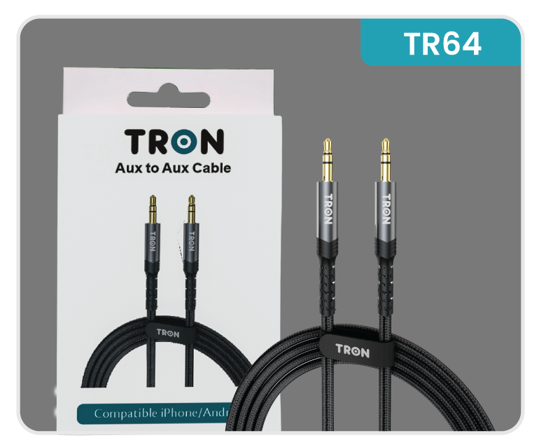 Aux to Aux Braided Cable - 5FT-TR64