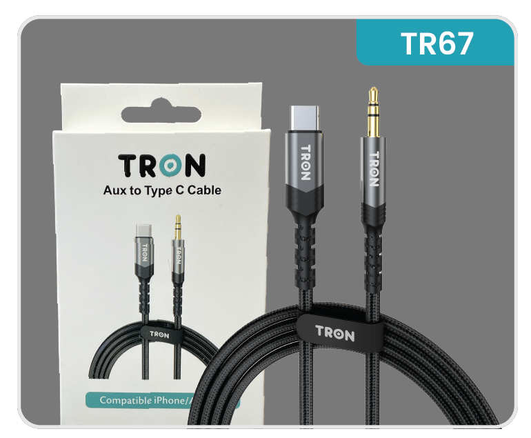 Aux to USB C Braided Cable - 5FT-TR67