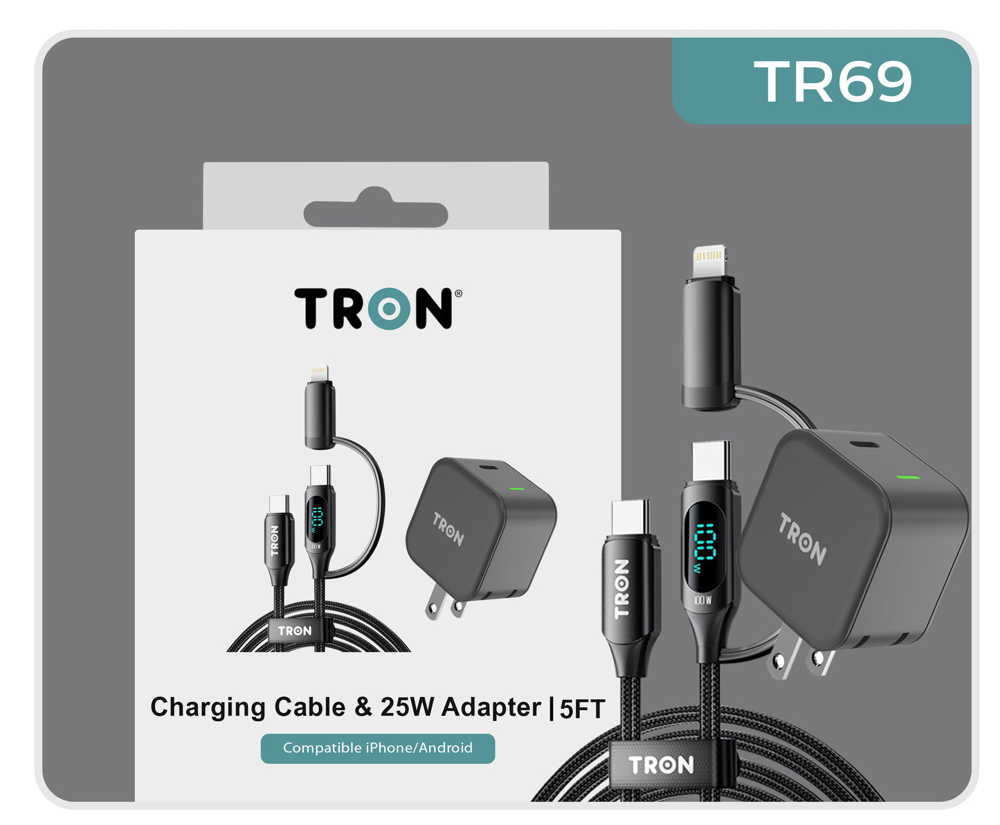 Charging Cable & 25W Adapter | 5FT- TR69