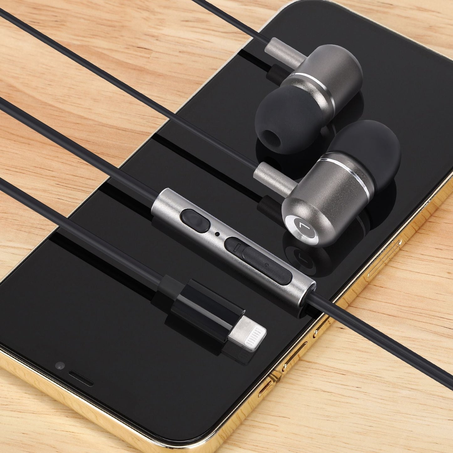 Earbuds with Lightning and Mic- Leather Case Included-TR54