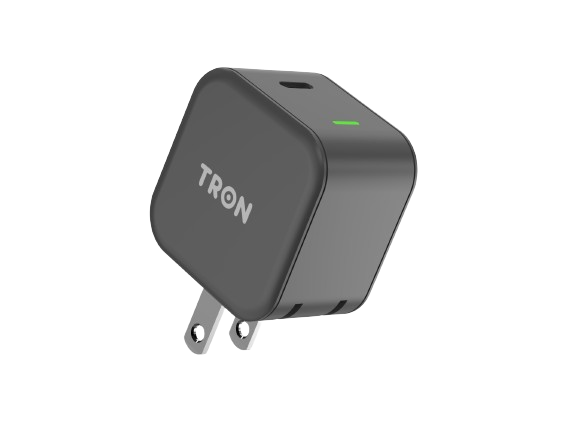 Travel Qi 25W Power Adapter, USB-C with LED Light, Black-TR36