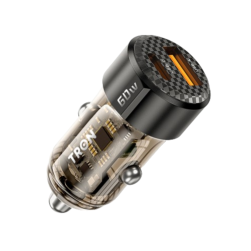 60W Car Charger, 2-Port USB-A + USB-C-TR13