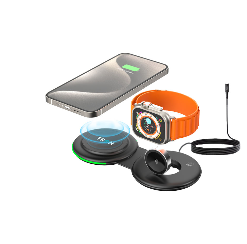 2 in 1 Foldable Wireless Charger and 3FT LED Cable-TR22