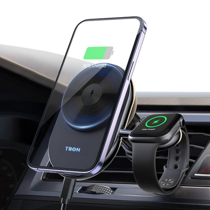 2 in 1 Wireless Car Charger For Apple Watch and iPhone