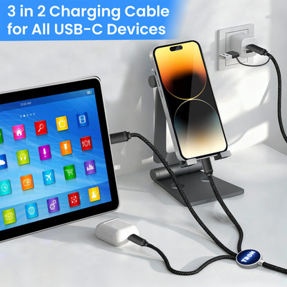 5-in-1 Braided Charging Cable - 5FT, with LED Light-TR61