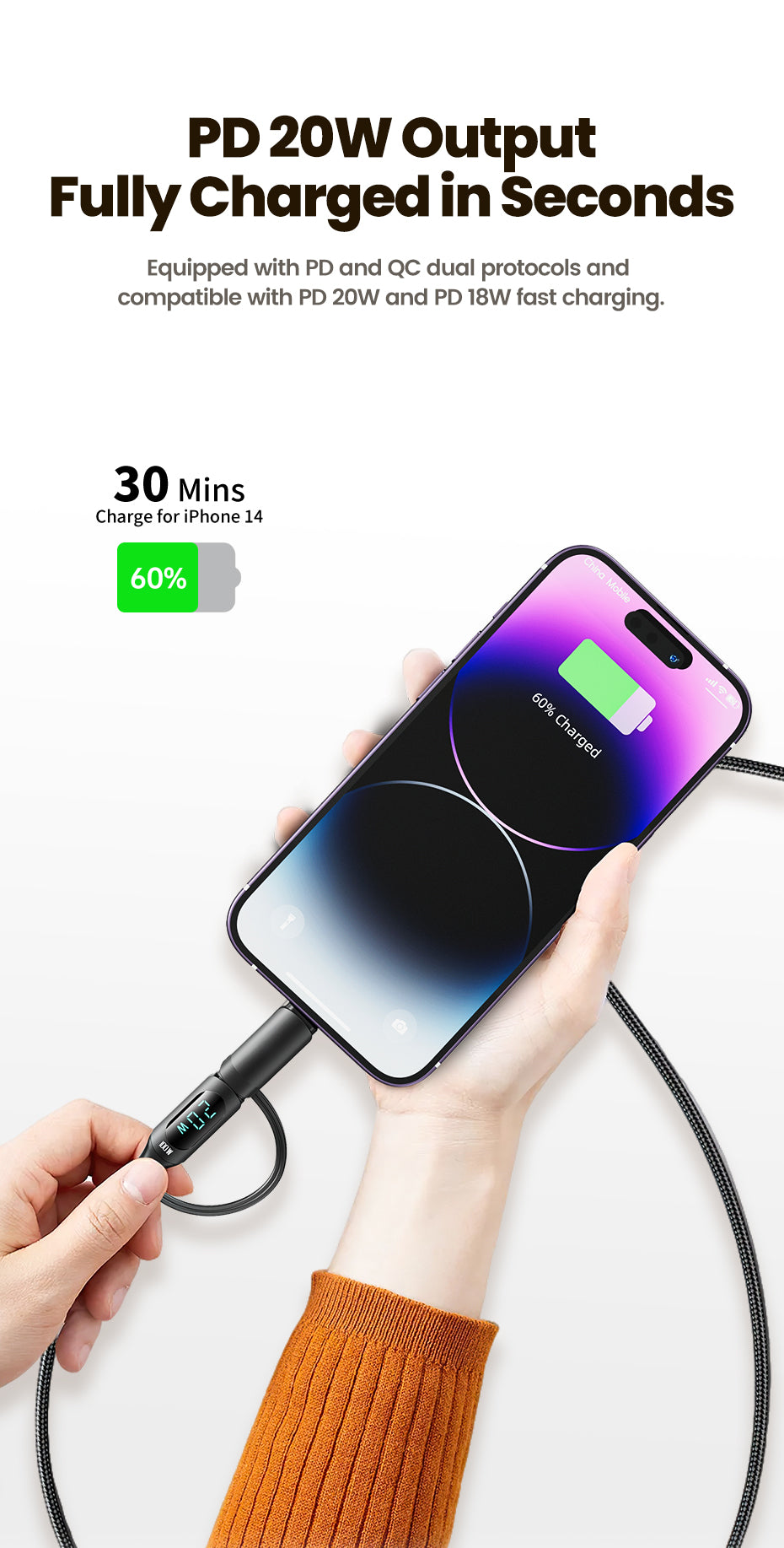 2 in 1 Charging Cable | 5FT - TR87