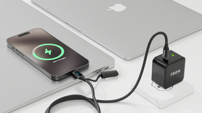 Travel Qi 25W Power Adapter, USB-C with LED Light, Black-TR36