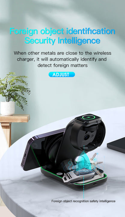 3-in-1 Wireless Charger, 25W Power Adapter, With night light & 3FT LED Cable-TR1
