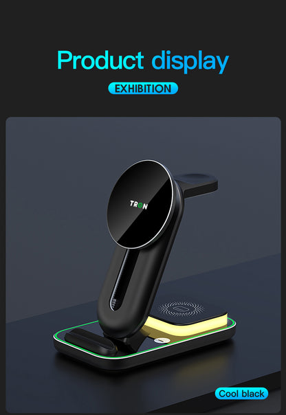 3-in-1 Wireless Charger, 25W Power Adapter, With night light & 3FT LED Cable-TR1