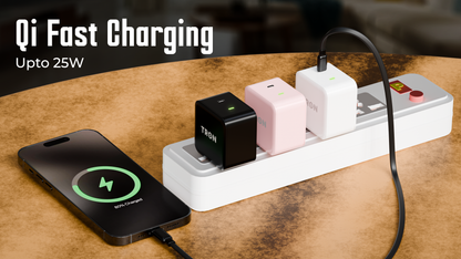 Travel Qi 25W Power Adapter, USB-C with LED Light, Pink-TR39
