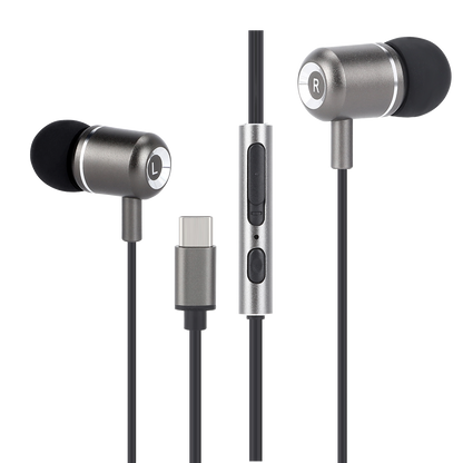 Earbuds with USB-C and Mic- Leather Case Included