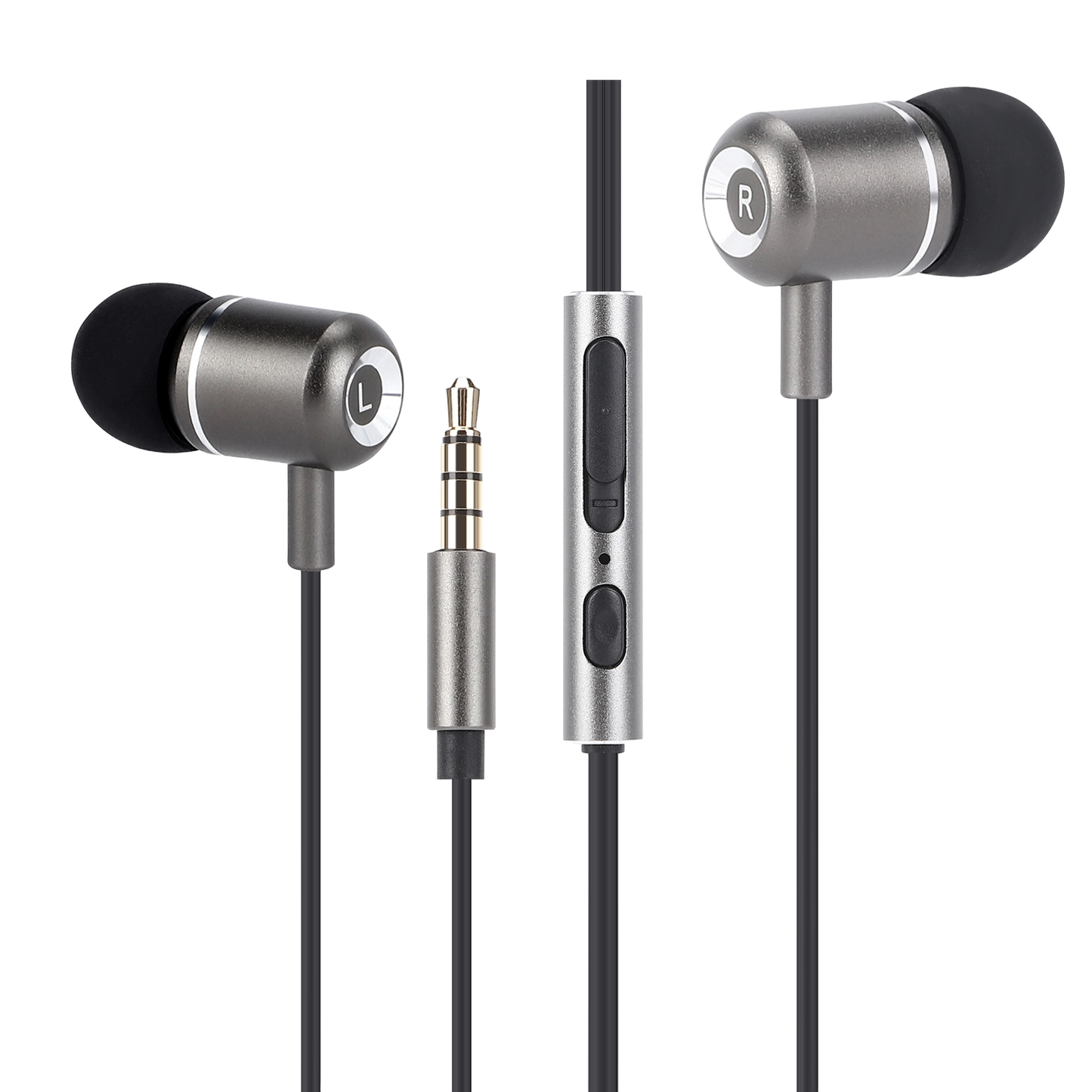 Earbuds with AUX and Mic - Leather Case Included