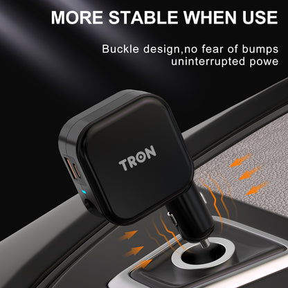 Car & Wall Charger USA, 2-Port USB-C with LED Light-TR17