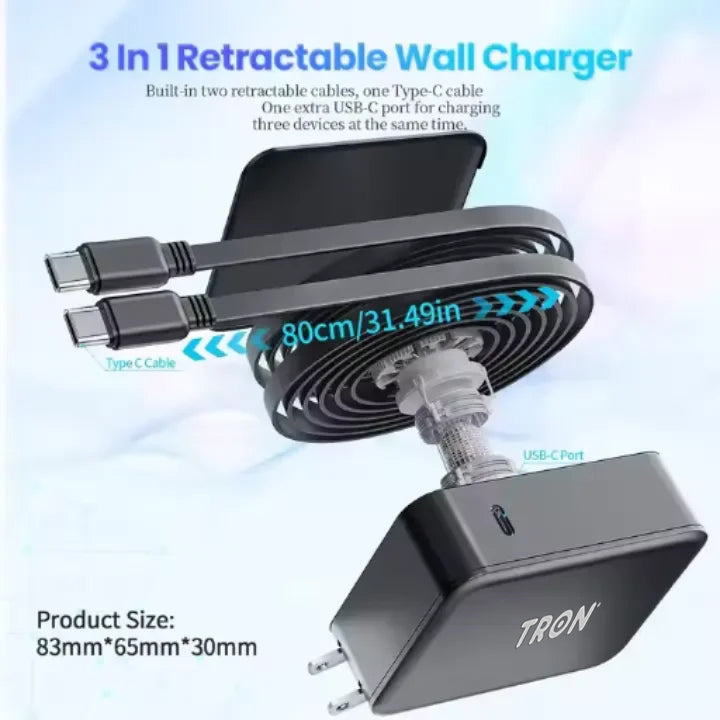 Retractable Wall Charger 35W- TR80