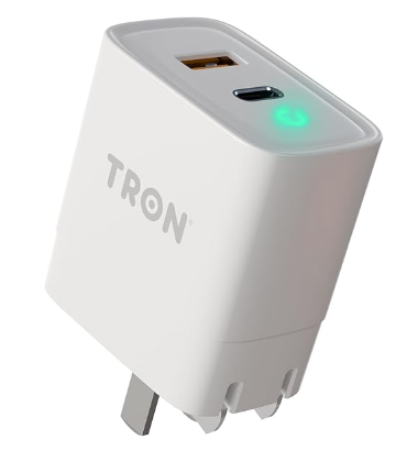 2-Port Qi 20W Power Adapter, USB-C with LED Light-TR44
