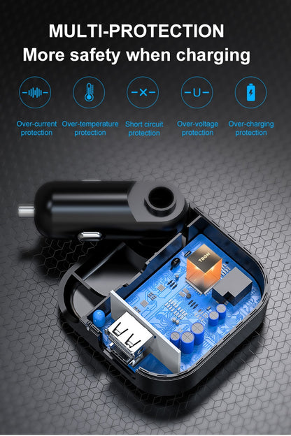 Car & Wall Charger USA, 2-Port USB-C with LED Light-TR17