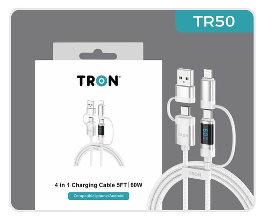 60W 4 in 1 Charging Cable 5FT | LCD Display - TR50