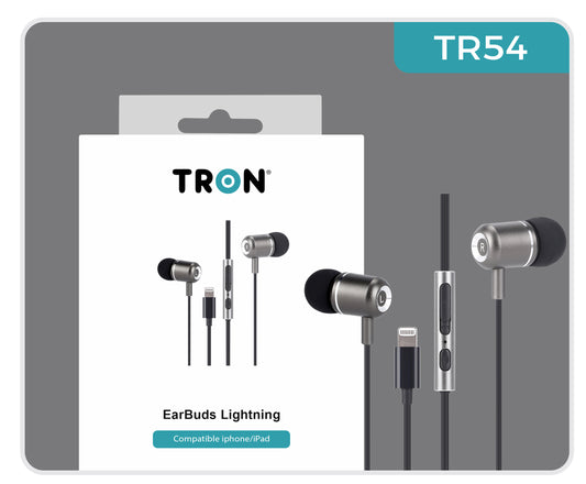 Earbuds with Lightning and Mic- Leather Case Included-TR54