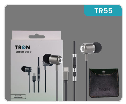 Earbuds with USB-C and Mic- Leather Case Included