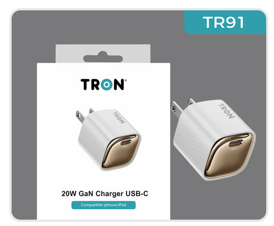 20W USB-C Fast Wall Charger, Power Delivery PD Type-C Adapter - TR91