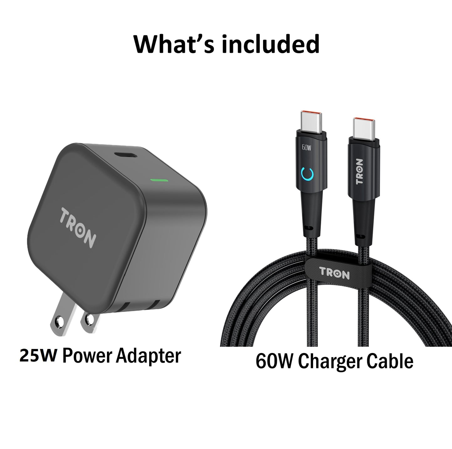 3-in-1 Wireless Charger, 25W Power Adapter, With night light & 3FT LED Cable-TR1