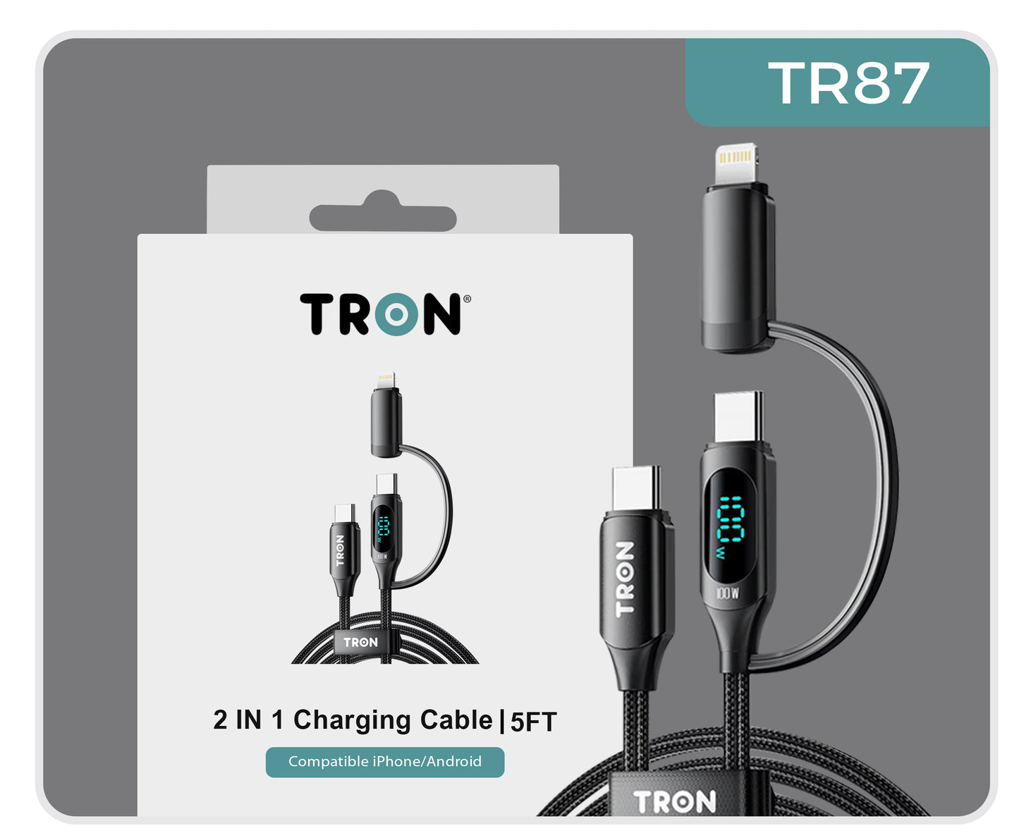 2 in 1 Charging Cable | 5FT - TR87